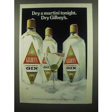 1974 Gilbey's Gin Ad - Dry a Martini Tonight