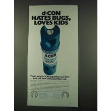 1974 d-Con House & Garden Bug Killer Ad - Loves Kids