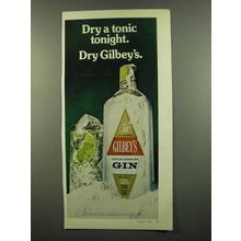 1974 Gilbey's Gin Ad - Dry a Tonic Tonight
