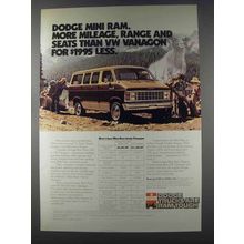 1981 Dodge Mini Ram Ad - More Mileage, Range and Seats