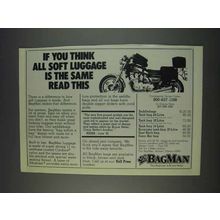 1982 Bagman Motorcycle Bags Ad - If You Think