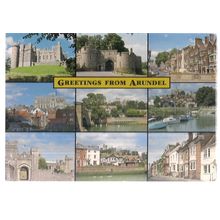 ARUNDEL, SUSSEX. multiview used postcard no date =