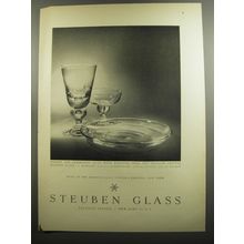 1952 Steuben Glass Advertisement - Goblet, Champagne Glass and Plate