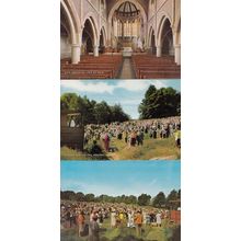 Kirk Bradden Open Air Service Isle Of Man 3x 1970s Postcard