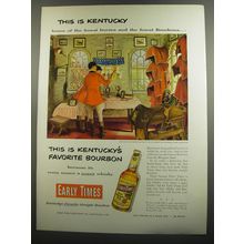 1952 Early Times Bourbon Advertisement - Kentucky Tack Room by John Clymer