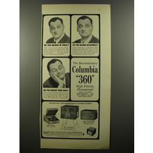 1954 Columbia 360 High Fidelity Phonograph Advertisement - Art Carney