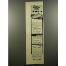 1954 Cunard Cruise Ad - 3 great European Cruises