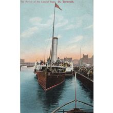 Arrival Of The London Boat Great Yarmouth Ship Antique Postcard