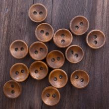10mm Brown Wooden Buttons Oval Shape 2 Hole Baby Knitting Sewing