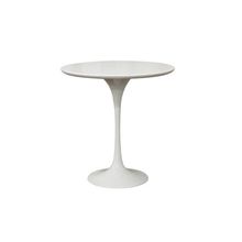 White Tulip Side End Table Wood Top Metal Base Mid-Century Modern Designer 20"