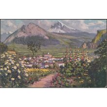 Bad Ragaz mit den Churfisten und Gonzen, c.1910s - Essig AK KEB173
