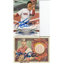 MOOKIE BETTS & JASON VARIREK BAT AUTO 2018/22 BOSTON RED SOX HOF WORLD CHAMPIONS