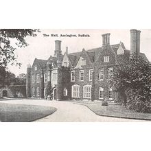 The Hall, Assington, Suffolk : Pawsey printed postcard 1820