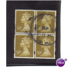 1993 GB Q.E.11 F/U 50P block SG Y1719