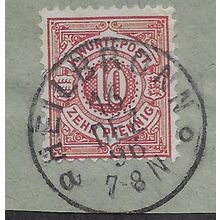 GER 1896 10pf 'WUERTTENBURG' FINE USED WITH FULL CANCEL (EBID64-255)