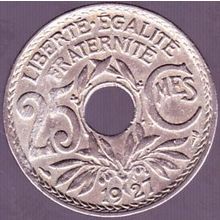 1927 France 25 Centimes Coin