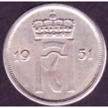 1951 Norway 10 Ore Coin