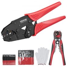 Ratcheting Crimping Tool Set For Insulated Electrical Connectors AWG22-10 wi...