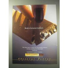 1985 Toblerone Chocolate Bar Ad - European Tradition
