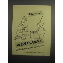 1948 Meridian Socks, Underwear, Slumberwear Ad