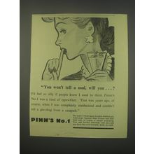 1949 Pimm's No. 1 Ad - You won't tell a soul, will you?