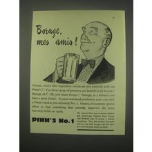 1949 Pimm's No. 1 Ad - Borage, mes amis