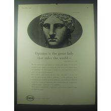 1954 Esso Oil Ad - Opinion is the great lady that rules the world