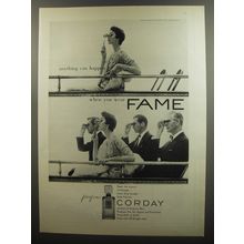 1953 Corday Fame Perfume Ad - Anything can happen when you wear Fame