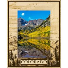 Colorado Laser Engraved Wood Picture Frame Portrait (4 x 6)