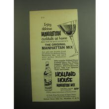 1960 Holland House Manhattan Mix Ad - Enjoy delicious Manhattan cocktails