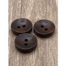 15mm Oval Wooden Buttons Brown Sewing Knitting Scrapbooking Cards Crafts 2 Hole