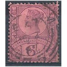 1887 - SG208 6d Purple/Rose Red Fine Used .