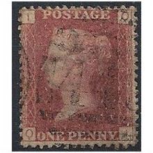 1858 SG43 1d Red Plate 140 Good/Fine Used "QI".