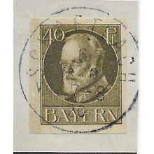 GER (BAVARIA) 1914 40pf KING LUDWIG III' (IMPERFED) FINE USED (EBID65-424)