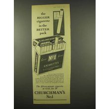 1956 Churchman's No. 1 Cigarettes Ad - Better Pack