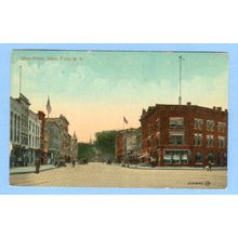 New York Glens Falls Glen St Street Scene Intersection w/Trolley Tracks an~396