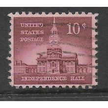 USA 1956 10c BROWN PURPLE INDEPENDENCE HALL SG 1043 FINE USED#