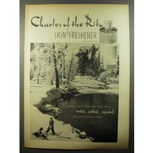 1954 Charles of the Ritz Skin Freshener Ad - Makes your skin feel like this