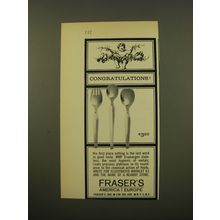 1961 Fraser's Flatware Advertisement - Congratulations!