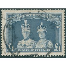 Australia 1938 £1 bluish slate SG178 used