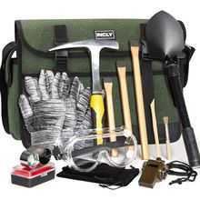 INCLY 15 PCS Geology Rock Pick Hammer Kit, 32Oz Hammer & 3 PCS Digging Chisels S