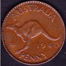 1940 Australia 1 Penny Coin