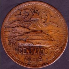 1946 Mexico 20 Centavos Coin