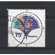 Singapore.SG388 75c Map of South East Asia showing Cable Network.Fine Used.Jul25