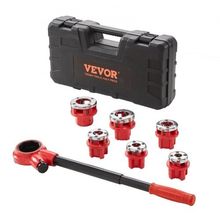 Ratchet Pipe Threader Kit, 1/4" NPT - 1-1/4" NPT Manual Ratcheting Pipe Thre...