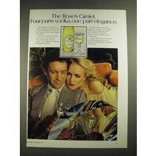 1978 Rose's Lime Juice Ad - Four Parts Vodka, One Part Elegance