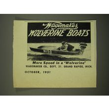 1951 Wagemaker Wolverine Boats Advertisement
