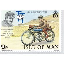 Charles Collier First TT Race Bicycle Bike Races Winner Isle Of Man Postcard