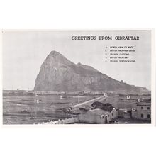 Gibraltar Spanish Customs Aerial Map Real Photo Postcard