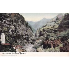 Barranco Del Rio Grand Canary Spain Antique Postcard